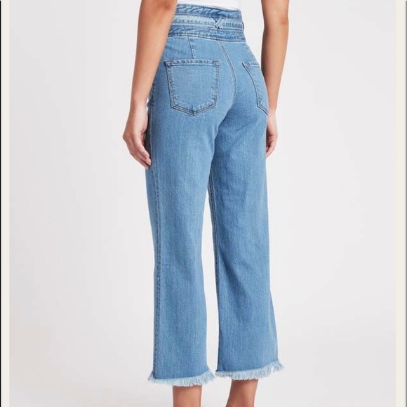 J Brand Sukey Crop High Waist Raw Hem Wide Leg Jeans x Revolve sz 26 & 28  NWT - Picture 6 of 14